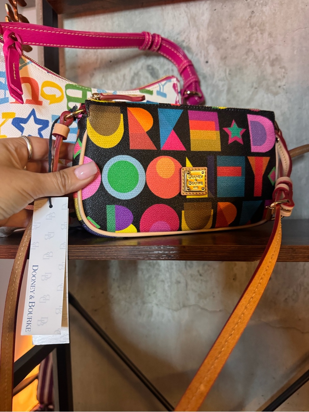 Dooney & Bourke Multicolor Logo-Print Crossbody Bag NWT